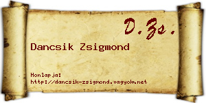 Dancsik Zsigmond névjegykártya