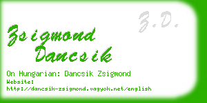 zsigmond dancsik business card